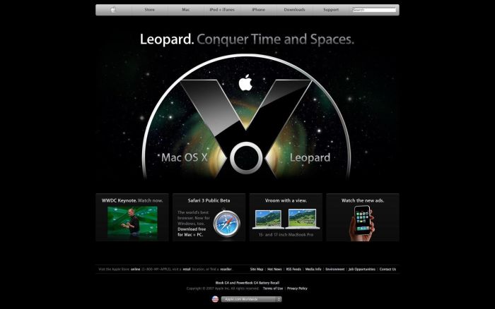 Apple Website 2007
