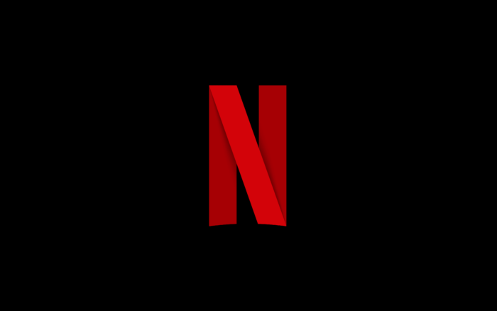 Red Netflix logo on a black background