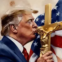 Donald Trump Kisses a Golden Crucifix on Truth Social