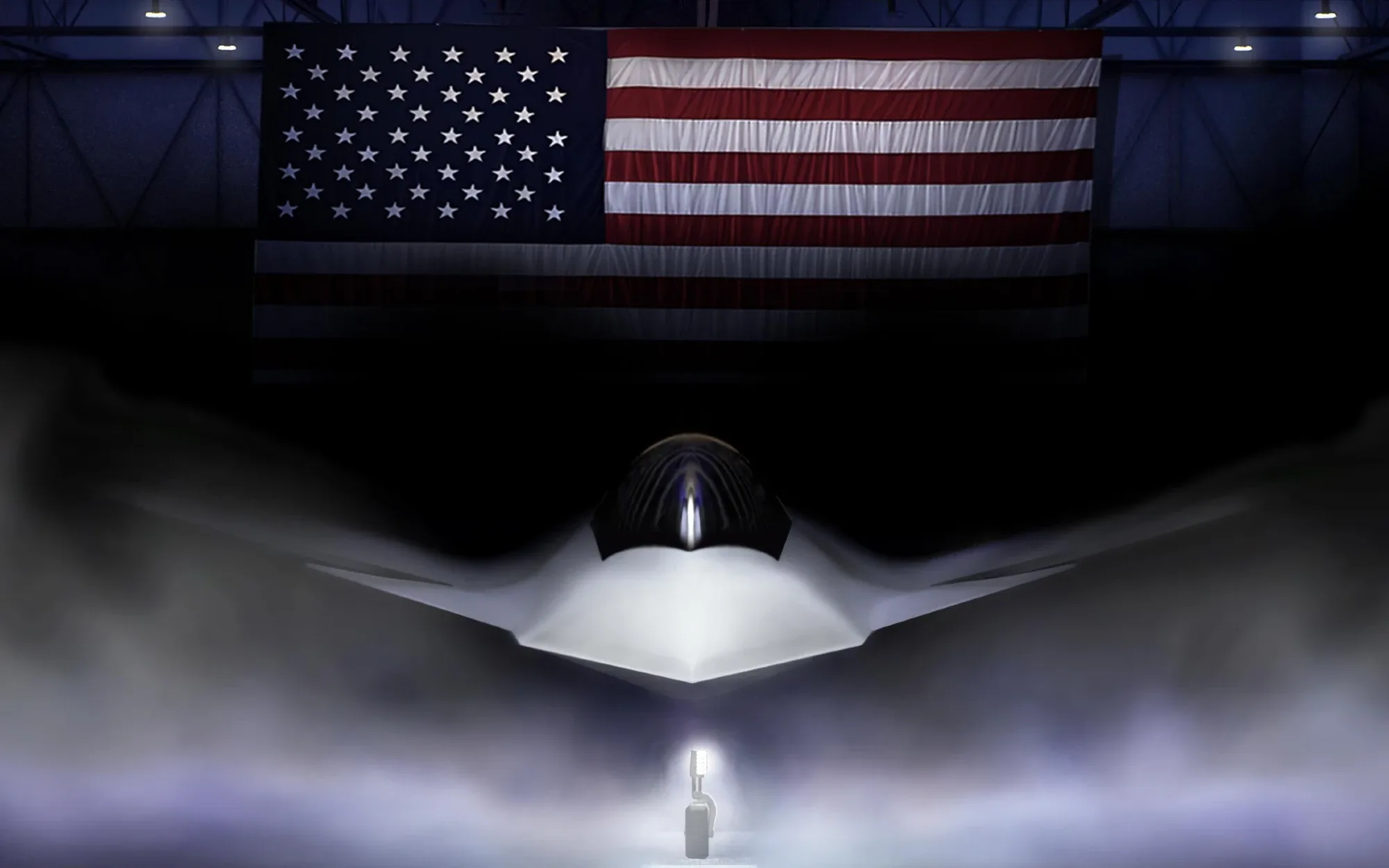 An artist rendering of the Air Force's F-47