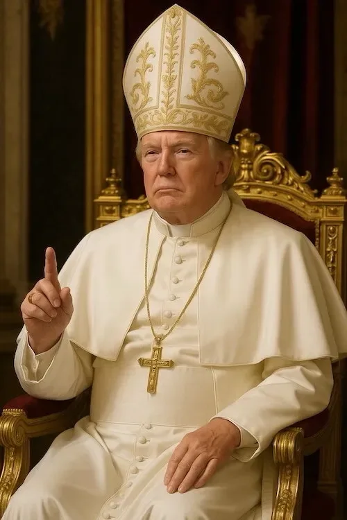 An AI-generated image of Donald Trump dressed up as the Pope of the Roman Catholic Church